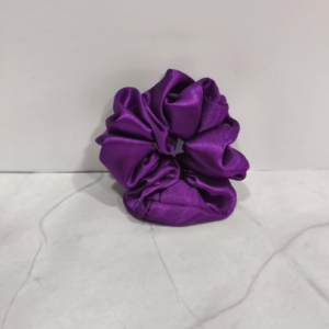 Mini Σατέν Scrunchie Μαλλιών – Μωβ