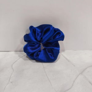 Mini Σατέν Scrunchie Μαλλιών – Μπλε Ρουά