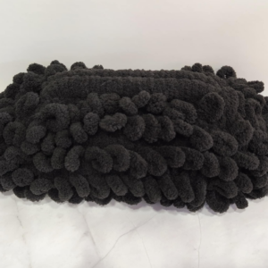 Χειροποίητη Πλεκτή Τσάντα Clutch με Φόδρα – Μαύρη