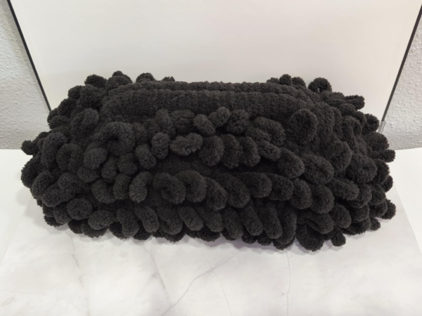 Χειροποίητη Πλεκτή Τσάντα Clutch με Φόδρα – Μαύρη