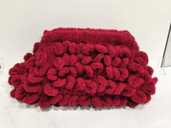 Χειροποίητη Πλεκτή Τσάντα Clutch με Φόδρα – Μπορντό